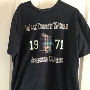 Walt Disney World 1971 Mickey Mouse Tee T Shirt Men L Blue Ringer